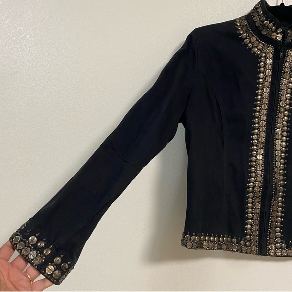 Gordon James Jacket Women’s Size Medium Black Studded Cross Blazer jacket - Picture 15 of 17